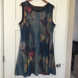 Plus size A-line butterfly print sundress size xxl